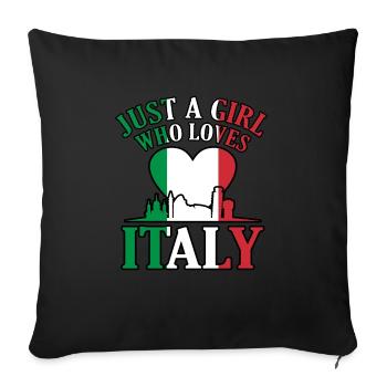 Italian Italy Flag Italia - Sofa pillowcase 17,3'' x 17,3'' (45 x 45 cm) - black - Front
