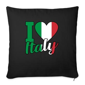 Italian Italy Flag Italia - Sofa pillowcase 17,3'' x 17,3'' (45 x 45 cm) - black - Front