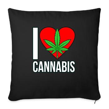 Cannabis - Sofakissenbezug 45 x 45 cm - Schwarz - Vorne