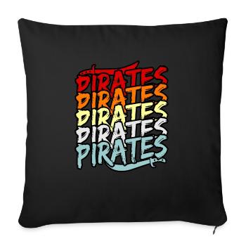 Pirat - Sofakissenbezug 45 x 45 cm - Schwarz - Vorne