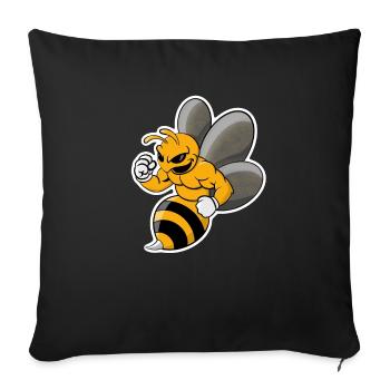 wasp cool design - Sofa pillowcase 17,3'' x 17,3'' (45 x 45 cm) - black - Front