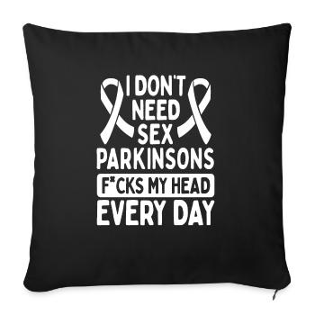 Parkinson's Awareness White Parkinson's Ribbon - Sofa pillowcase 17,3'' x 17,3'' (45 x 45 cm) - black - Front