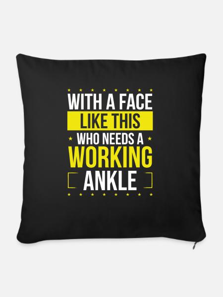 Grappige Gebroken Enkel goed binnenkort Broken Ankle Warrior - Sierkussenhoes, 45 x 45 cm - zwart