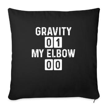 Drôle de coude cassé Gravité Survivant du coude cassé - Housse de coussin décorative 45 x 45 cm - noir - Devant