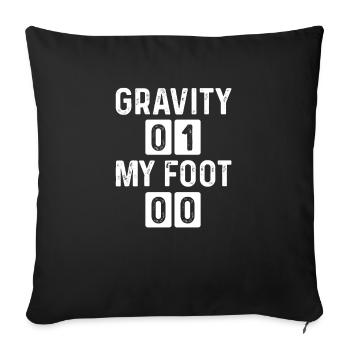 Funny Broken Foot Gravity Broken Foot Survivor - Sofakissenbezug 45 x 45 cm - Schwarz - Vorne