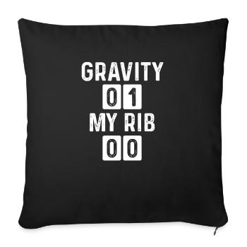 Funny Broken Rib Gravity Broken Rib Survivor - Sofakissenbezug 45 x 45 cm - Schwarz - Vorne