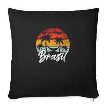 Brazil - Sofa pillowcase 17,3'' x 17,3'' (45 x 45 cm) - black - Front