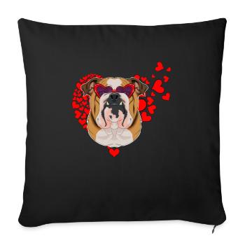Deutsch Bulldog Lover I Dog Lover I Deutsch - Housse de coussin décorative 45 x 45 cm - noir - Devant