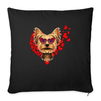 Yorkshire Terrier Lover I Dog Lover I Yorkshire - Sofa pillowcase 17,3'' x 17,3'' (45 x 45 cm) - black - Front
