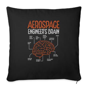 Cerveau d’ingénierie aérospatiale pour ingénieur aérospatial - Housse de coussin décorative 45 x 45 cm - noir - Devant