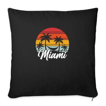 Miami Beach Florida - Sofa pillowcase 17,3'' x 17,3'' (45 x 45 cm) - black - Front