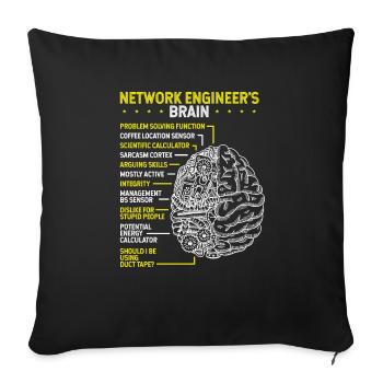 Network Engineer Networking Network Engineering - Sofa pillowcase 17,3'' x 17,3'' (45 x 45 cm) - black - Front