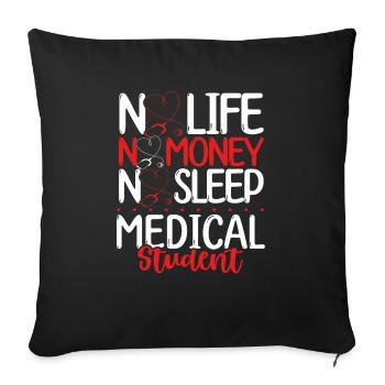 Étudiant survivant à l’obtention du diplôme de l’école de médecine - Housse de coussin décorative 45 x 45 cm - noir - Devant