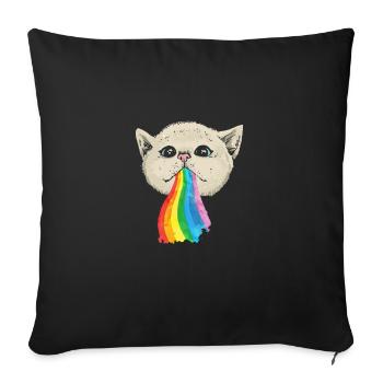 Rainbow poop shirt for cat lovers - Sofa pillowcase 17,3'' x 17,3'' (45 x 45 cm) - black - Front