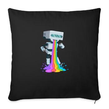 Rainbow poop shirt for robot fan - Sofa pillowcase 17,3'' x 17,3'' (45 x 45 cm) - black - Front