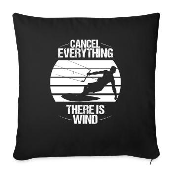 Kitesurfing Wind Kiteboarder Kitesurf Kiteboarder - Sofakissenbezug 45 x 45 cm - Schwarz - Vorne