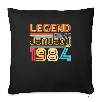 Born 1984 January Vintage - Sofa pillowcase 17,3'' x 17,3'' (45 x 45 cm) - black - Front