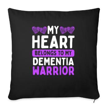 Sensibilisation à la démence Dement Alzheimer’s Warrior - Housse de coussin décorative 45 x 45 cm - noir - Devant
