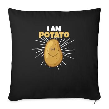 Vegetable Humor I Potato Meme I Potatos Lover I - Sofa pillowcase 17,3'' x 17,3'' (45 x 45 cm) - black - Front