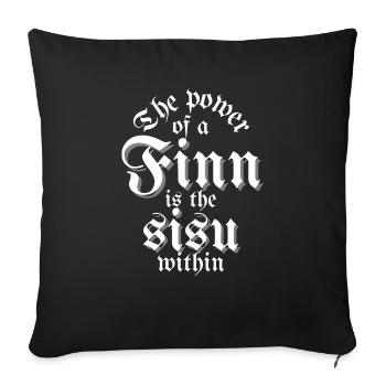 Sisu is a Finnish power - Sofa pillowcase 17,3'' x 17,3'' (45 x 45 cm) - black - Front