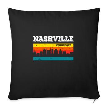 Nashville, Tennessee - Sofakissenbezug 45 x 45 cm - Schwarz - Vorne