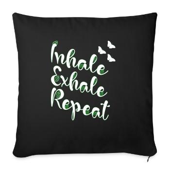 Inhale Exhale repeat yoga meditation - Sofa pillowcase 17,3'' x 17,3'' (45 x 45 cm) - black - Front