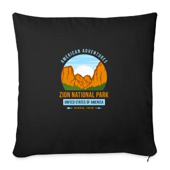 Parc national de Zion - Housse de coussin décorative 45 x 45 cm - noir - Devant