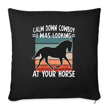 Sweet equestrian sport Reiterin Reitverein Reiterhof - Sofa pillowcase 17,3'' x 17,3'' (45 x 45 cm) - black - Front