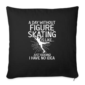 Figure skating - Sofa pillowcase 17,3'' x 17,3'' (45 x 45 cm) - black - Front