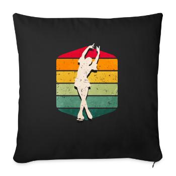 Figure skating - Sofa pillowcase 17,3'' x 17,3'' (45 x 45 cm) - black - Front
