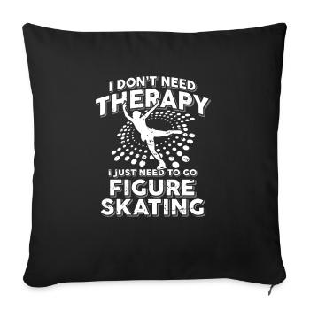 Figure skating - Sofa pillowcase 17,3'' x 17,3'' (45 x 45 cm) - black - Front