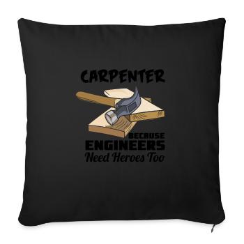 Carpenter Because - Sofa pillowcase 17,3'' x 17,3'' (45 x 45 cm) - black - Front