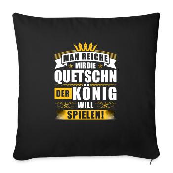 Man Reiche Mir Die Quetschn, Steirische Harmonika - Sofakissenbezug 45 x 45 cm - Schwarz - Vorne