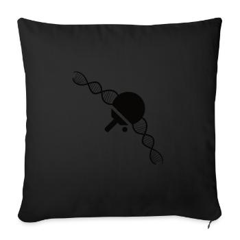 Joueurs de tennis de table Battes de tennis de table Tennis de table - Housse de coussin décorative 45 x 45 cm - noir - Devant