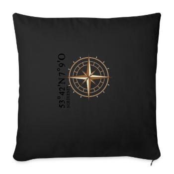 Norderney Coordinates Island - Sofa pillowcase 17,3'' x 17,3'' (45 x 45 cm) - black - Front