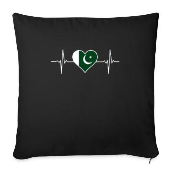 Pakistan Heartbeat - Housse de coussin décorative 45 x 45 cm - noir - Devant