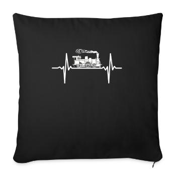 Locomotive à vapeur ferroviaire Locomotive Herzschlag - Housse de coussin décorative 45 x 45 cm - noir - Devant
