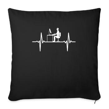 Heartbeat Programmeur informatique Office Gambler Pulse - Housse de coussin décorative 45 x 45 cm - noir - Devant