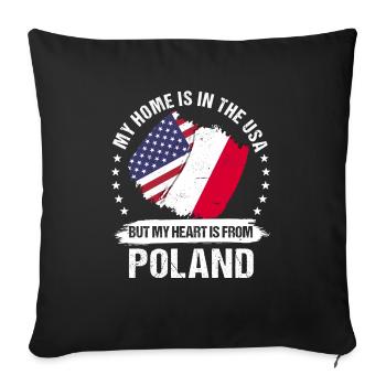 American Patriot Poland Flag American Polish Roots - Sofa pillowcase 17,3'' x 17,3'' (45 x 45 cm) - black - Front