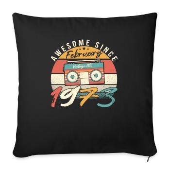 February 1973 Retro - Sofa pillowcase 17,3'' x 17,3'' (45 x 45 cm) - black - Front