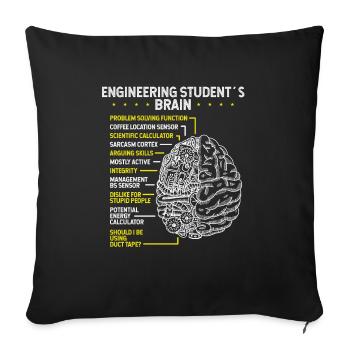 Engineering Student Future Engineer Engineering - Sofakissenbezug 45 x 45 cm - Schwarz - Vorne