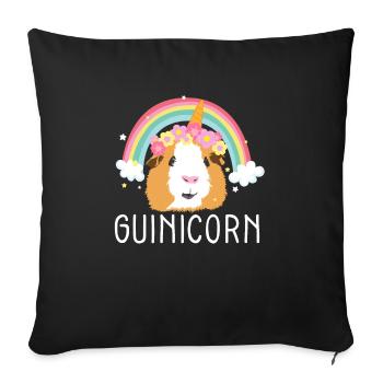 Cochons d’Inde Propriétaire d’animaux I Licorne I Cochon d’Inde I - Housse de coussin décorative 45 x 45 cm - noir - Devant