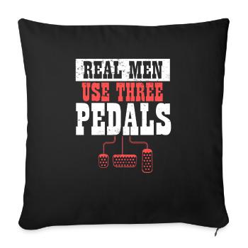 Manual Transmission Car I Real Men Use Three - Sofakissenbezug 45 x 45 cm - Schwarz - Vorne
