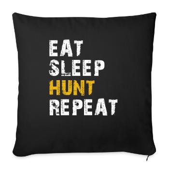 manger la chasse au sommeil répéter - Housse de coussin décorative 45 x 45 cm - noir - Devant