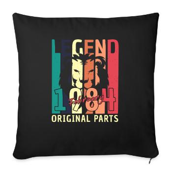 Born February 1984 Lion Vintage - Sofa pillowcase 17,3'' x 17,3'' (45 x 45 cm) - black - Front