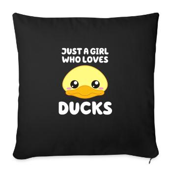 Just a Girl Who Loves Ducks - Sofa pillowcase 17,3'' x 17,3'' (45 x 45 cm) - black - Front