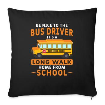 Bus driver School bus driver School bus Bus - Sofa pillowcase 17,3'' x 17,3'' (45 x 45 cm) - black - Front