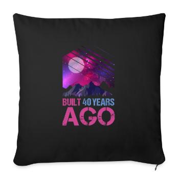 Cadeau Vaporwave de 40 ans - Housse de coussin décorative 45 x 45 cm - noir - Devant