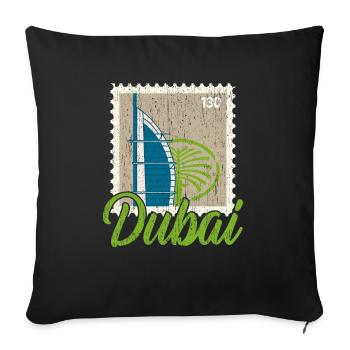Dubai United Arab Emirates The Palm - Sofa pillowcase 17,3'' x 17,3'' (45 x 45 cm) - black - Front