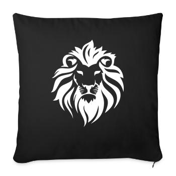 lion - Sofa pillowcase 17,3'' x 17,3'' (45 x 45 cm) - black - Front